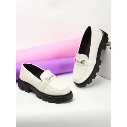 Alishtezia Women Chunky Sole Horsebit Loafers image 1