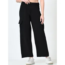 ALIZA Women Relaxed Straight Leg Loose Fit Cargos Trousers-picture-10