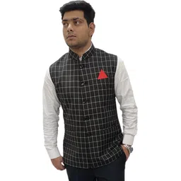 aljaami Checkered Men Waistcoat-picture-11