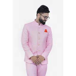 aljaami Men Solid Bandhgala Wedding Blazer-picture-42