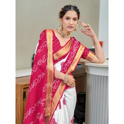 all about you Bandhani Printed Pure Cotton Saree With Unstitched Blouse-picture-34