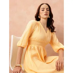 all about you Crinkled Smocked A-Line Dress-picture-31