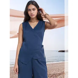 all about you Denim Wrap Top-picture-31