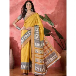 all about you Ethnic Motifs Printed Woven Design Zari Saree-picture-27
