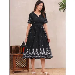 all about you Floral Embroidered Fit & Flare Midi Dress-picture-27