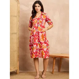 all about you Floral Print A-Line Dress-picture-27