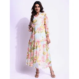 all about you Floral Print Chiffon Fit & Flare Maxi Dress-picture-34