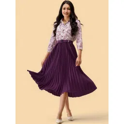 all about you Floral Print Crepe A-Line Midi Dress-picture-23