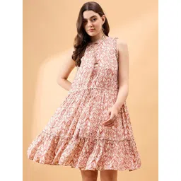 all about you Floral Print Crepe Fit & Flare Dress-picture-22
