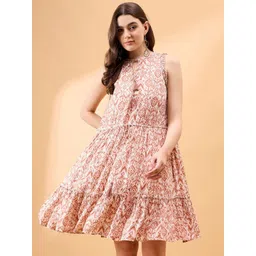 all about you Floral Print Crepe Fit & Flare Dress-picture-27