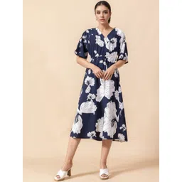 all about you Floral Print Crepe Fit & Flare Midi Dress-picture-20