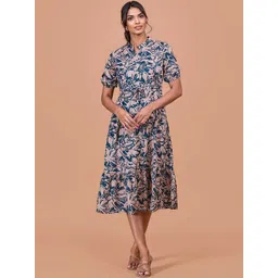 all about you Floral Print Fit & Flare Midi Dress-picture-12