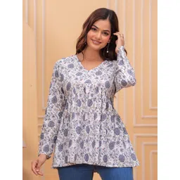 all about you Floral Print Peplum Top-picture-21