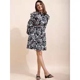 all about you Floral Print Puff Sleeve Ruffled Fit & Flare Mini Dress image 4