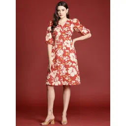 all about you Floral Print Pure Cotton Empire Dress-image-36