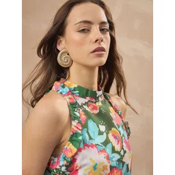 all about you Floral Print Ruffled A-Line Dress-picture-16