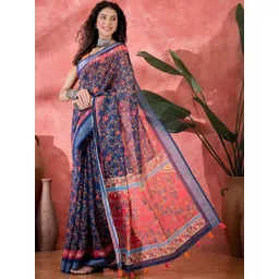 all about you Floral Printed Saree With Blouse Piece-picture-38