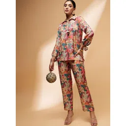 all about you Floral Printed Shirt Collar Top & Trouser-picture-14