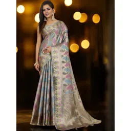 all about you Floral Woven Design Zari Organza Banarasi Saree-picture-38