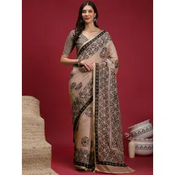 all about you Geometric Printed Zari Block Print Saree-picture-12