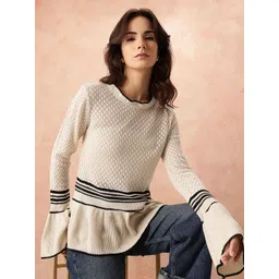 all about you Geometric Self Design Bell Sleeves Top-picture-25