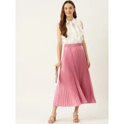 all about you her by invictus Pink Gathered or Pleated Flared Maxi Skirt-picture-19