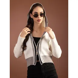 all about you Hooded Long Sleeves Woollen Front-Open Sweater-picture-13