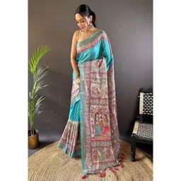 all about you Kalamkari Printed Tussar Saree-picture-20