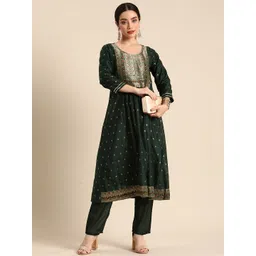 all about you Pleated Chanderi Silk Kurta with Trousers-picture-27