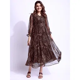 all about you Print Chiffon Fit & Flare Midi Dress-picture-40