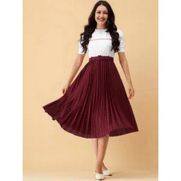 all about you Puff Sleeve Crepe Fit & Flare Midi Dress-picture-38