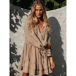 all about you Puff Sleeve Ruffled Balloon Dress image 1