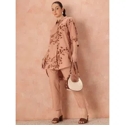 all about you Pure Cotton Floral Print Shirt Collar Tunic with Trouser-picture-28