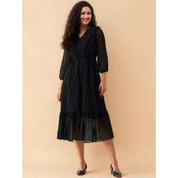 all about you Ruffled Crepe Fit & Flare Midi Dress-picture-29