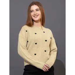 all about you Self Design Long Sleeves Woollen Pullover Sweater-picture-24