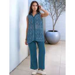 all about you Self Design Shirt Collar Shirt With Trousers-picture-22