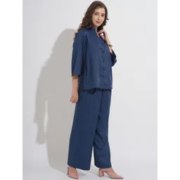 all about you Shirt Collar Shirt With Wide Leg Trousers-picture-14