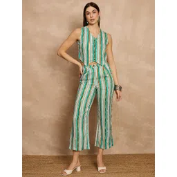 all about you Striped V-Neck Sleeveless Waistcoat With Trouser-picture-32
