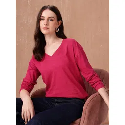 all about you V-Neck Pure Cotton T-shirt-picture-28