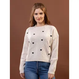 all about you Women Cable Knit Round Neck Ribbed Pullover Woollen Sweater-picture-18