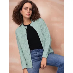 all about you Women Cable Knit Woollen Cardigan-picture-33