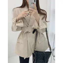 all about you Women Double-Breasted Tie-Up Overcoat-picture-36