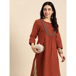 all about you Women Ethnic Motifs Embroidered Thread Work Kurta-picture-23