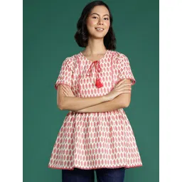 all about you Women Ethnic Motifs Printed Gathered or Pleated Cotton Peplum Top-picture-22