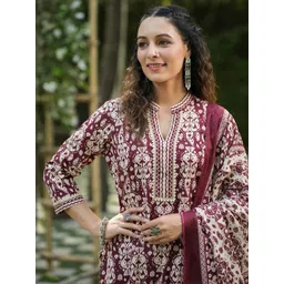 all about you Women Ethnic Motifs Printed Kurta with Trousers & Dupatta image 5