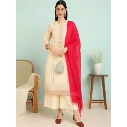 all about you Women Ethnic Motifs Printed Regular Kurta with Palazzos & With Dupatta image 1