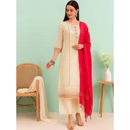 all about you Women Ethnic Motifs Printed Regular Kurta with Palazzos & With Dupatta image 3