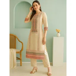 all about you Women Ethnic Motifs Printed Regular Kurta with Palazzos image 1