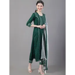 all about you Women Ethnic Motifs Printed Regular Kurta with Trousers & With Dupatta image 2