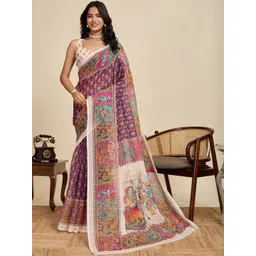 all about you Women Ethnic Motifs Printed Saree With Unstiched Blouse Piece-picture-34